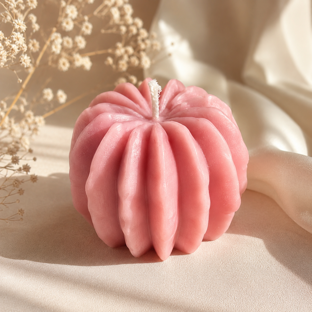 Pink Pumpkin Candle